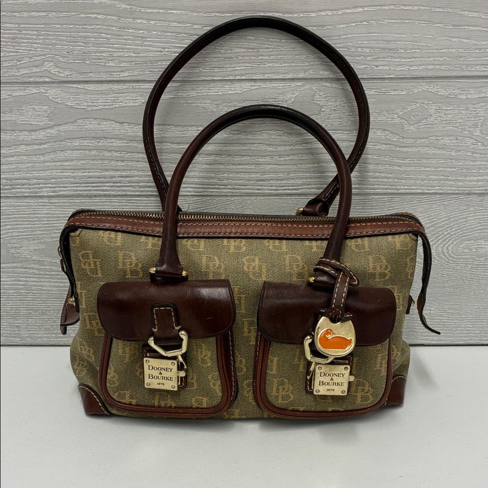 Vintage Dooney & Bourke Brown and Tan Satchel